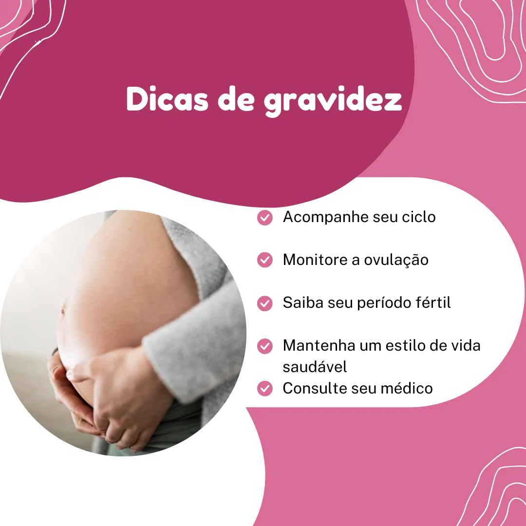 Imagem ilustrativa com dicas de gravidez escritas