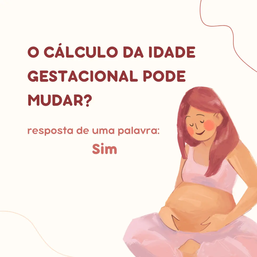 Mulher em estilo cartoon aprendendo sobre mudanças na idade gestacional